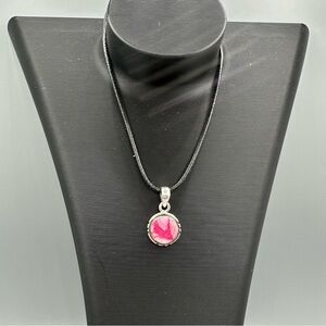 Candy Cane Dahlia Kingman Sterling Silver 925 Handmade Necklace Pendant Dainty